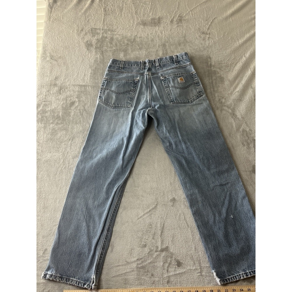 Carhartt Mens Jeans 35x30 Light Wash B17 DKV Traditional Fit Straight Leg - Picture 6 of 7